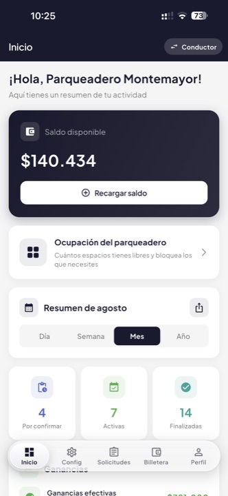 Dashboard del propietario